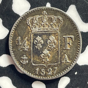 1827-A France 1/4 Franc Lot#JM0036 Silver! Nice!