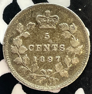 1897 Canada 5 Cents Lot#T3062 Silver! Nice!