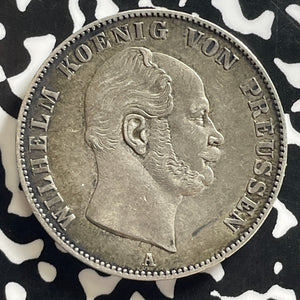 1861-A Germany Prussia 1 Thaler Lot#JM0127 Large Silver! Nice! KM#489
