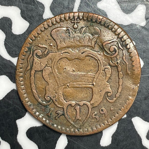 1759 Austria 1 Pfennig Lot#T6497 Slight Bend