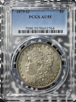 1879-O U.S. $1 Morgan Dollar PCGS AU55 Lot#G8775 Large Silver!