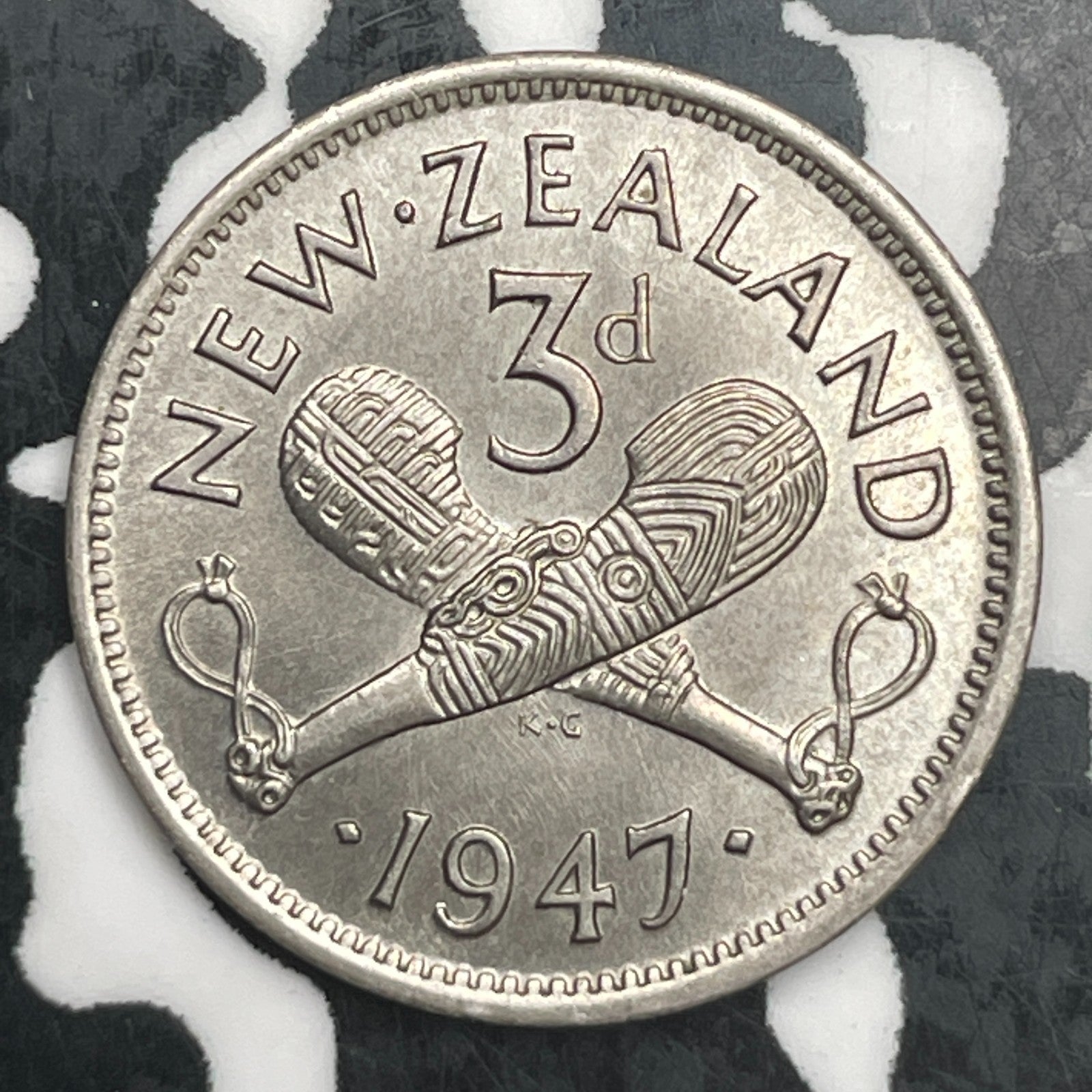 1947 New Zealand 3 Pence Threepence Lot#F7259 High Grade! Beautiful!