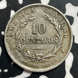 1889 Costa Rica 10 Centavos Lot#E9225 Silver!