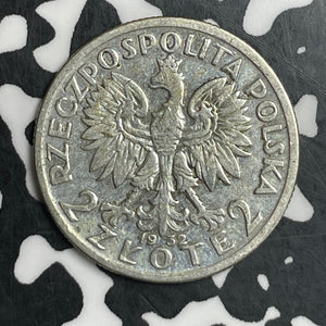1932 Poland 2 Zlote Lot#T6732 Silver!