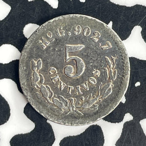 1889-Ho G Mexico 5 Centavos Lot#T8481 Silver! Scarce!