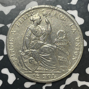 1927 Peru 1/2 Sol Half Sol Lot#T1715 Silver!