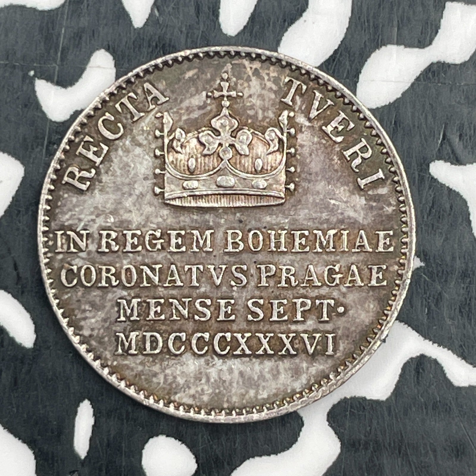 1836 Austria Bohemian King Coronation In Prague 1 1/2 Ducat Pattern Lot#JM1917