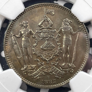 1882-H British North Borneo 1 Cent NGC Cleaned-UNC Details Lot#G9116