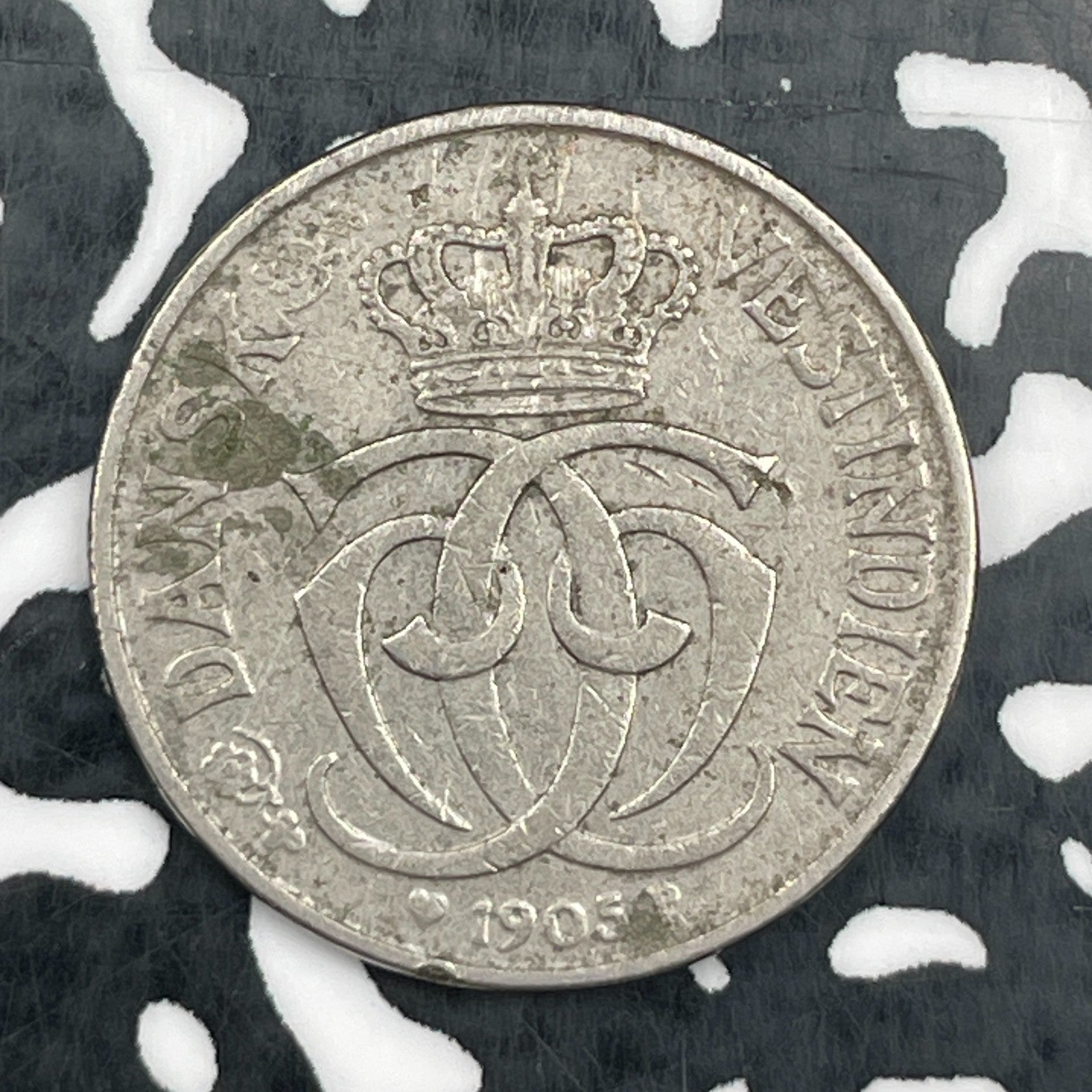 1905-P Danish West Indies 5 Cents Lot#N2880 Spots