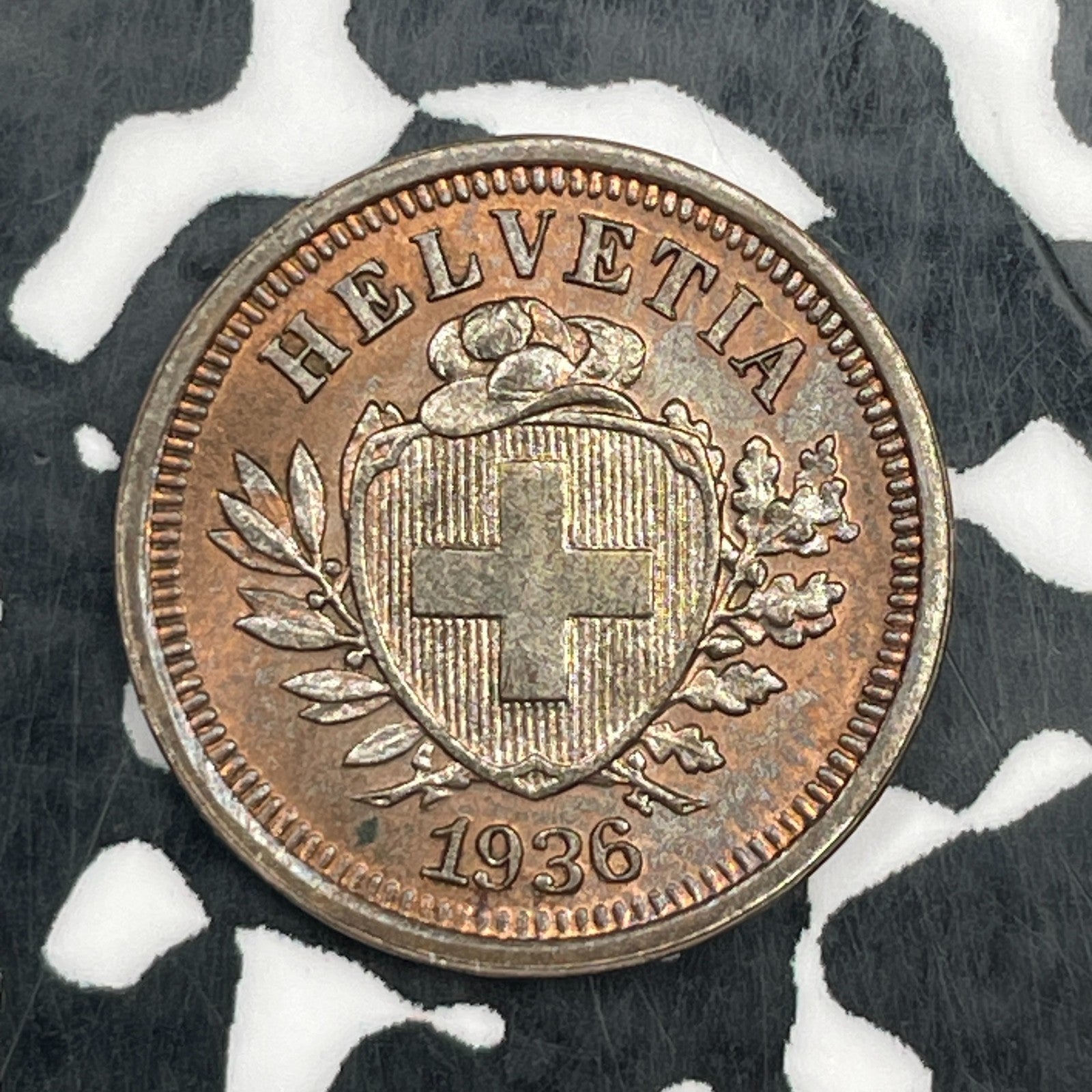 1936-B Switzerland 1 Rappen Lot#N1092 High Grade! Beautiful!