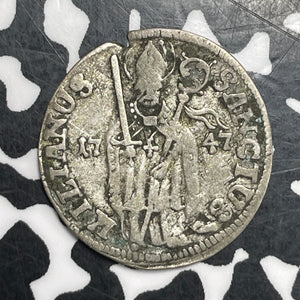 1747 Germany Wurzburg 1 Schilling Lot#T6484 Silver! Scarce! KM#317