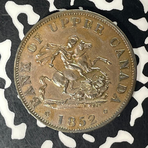 1852 Upper Canada 1/2 Penny Half Penny Token  Lot#T5912 Nice!