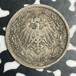 1907-A Germany 1/2 Mark Half Mark Lot#T3313 Silver!