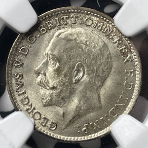 1922 G.B. Maundy 3 Pence Threepence NGC MS63 Lot#G8513 Silver! Choice UNC!
