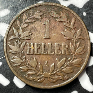 1913-A German East Africa 1 Heller Lot#D7887