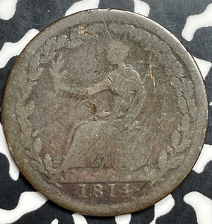 1814 Lower Canada Wellington 1/2 Penny Token Lot#T9829
