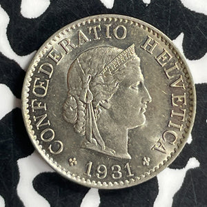 1931 Switzerland 5 Rappen Lot#T6806 High Grade! Beautiful!