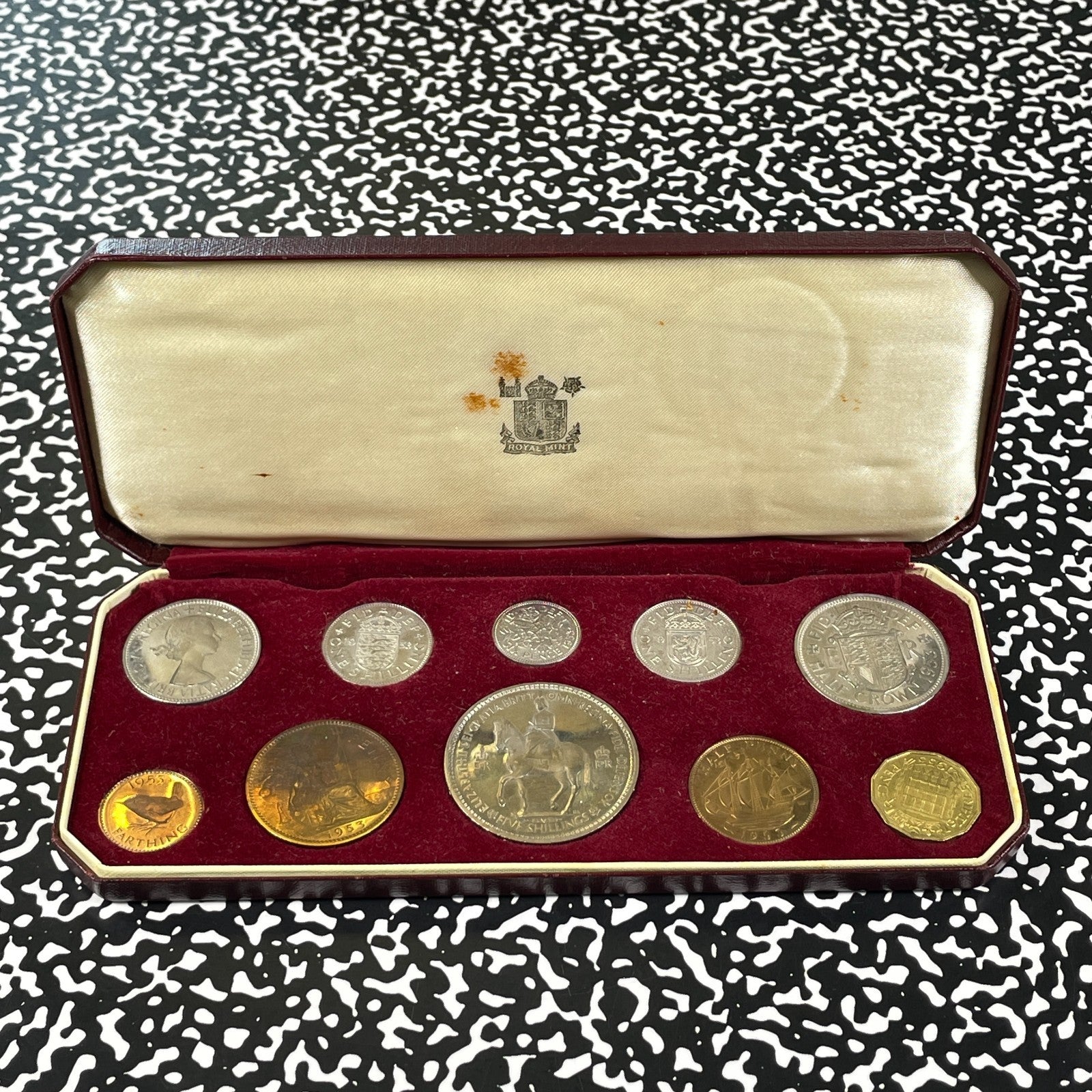 1953 Great Britain Elizabeth II Jubilee 10x Coin Proof Set Lot#B3413 Silver!