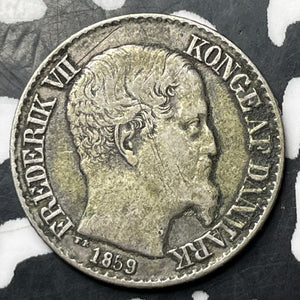 1859 Danish West Indies 5 Cents Lot#MK384 Silver!