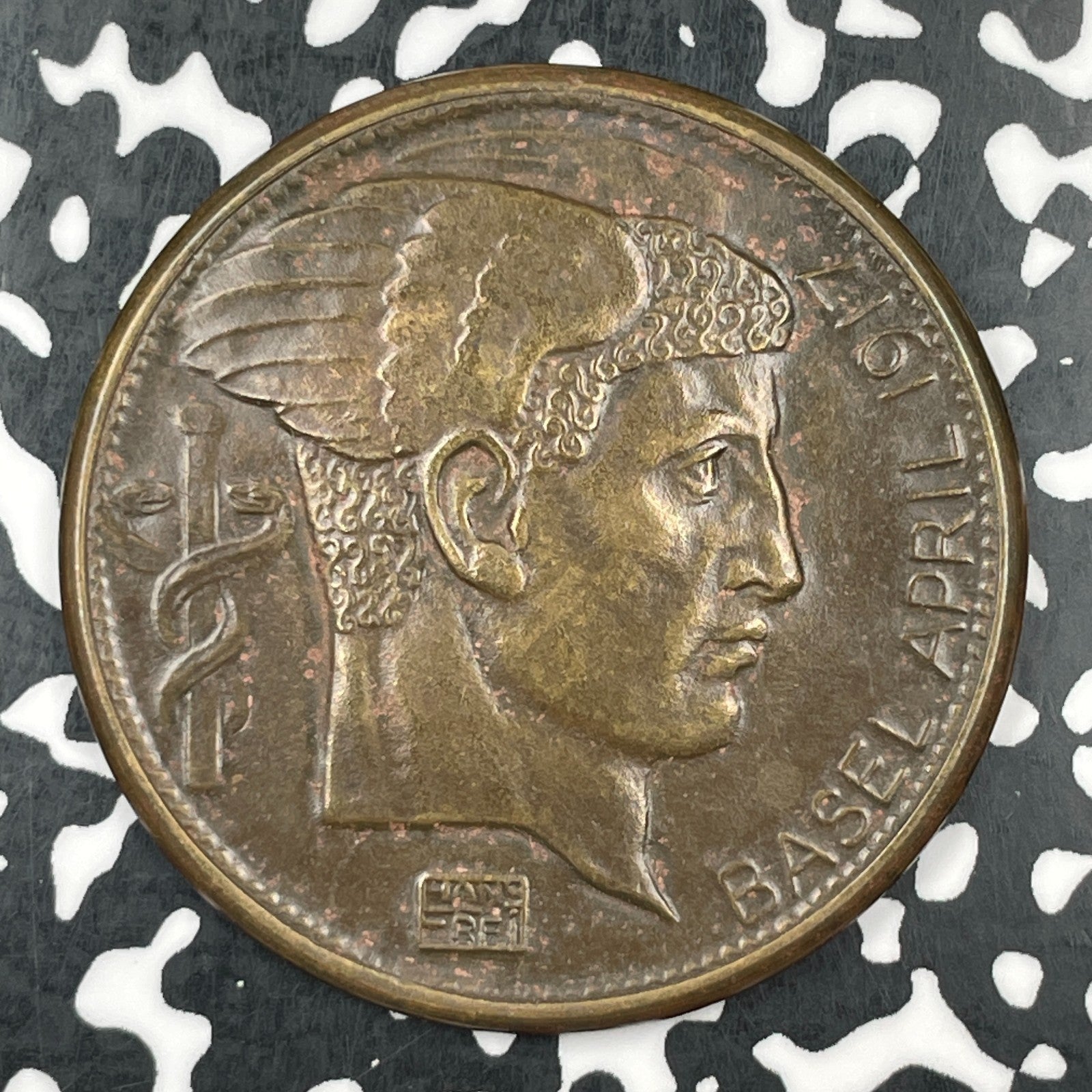 1917 Switzerland Basel Swiss Sample Fair Medal By Hans Frei Lot#JM1545 42mm