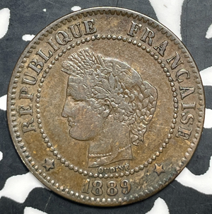 1889-A France 2 Centimes Lot#C0328