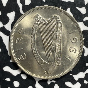 1964 Ireland 1/2 Crown Half Crown Lot#C0621 High Grade! Beautiful!