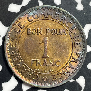 1921 France 1 Franc Lot#T1441 High Grade! Beautiful Toning!