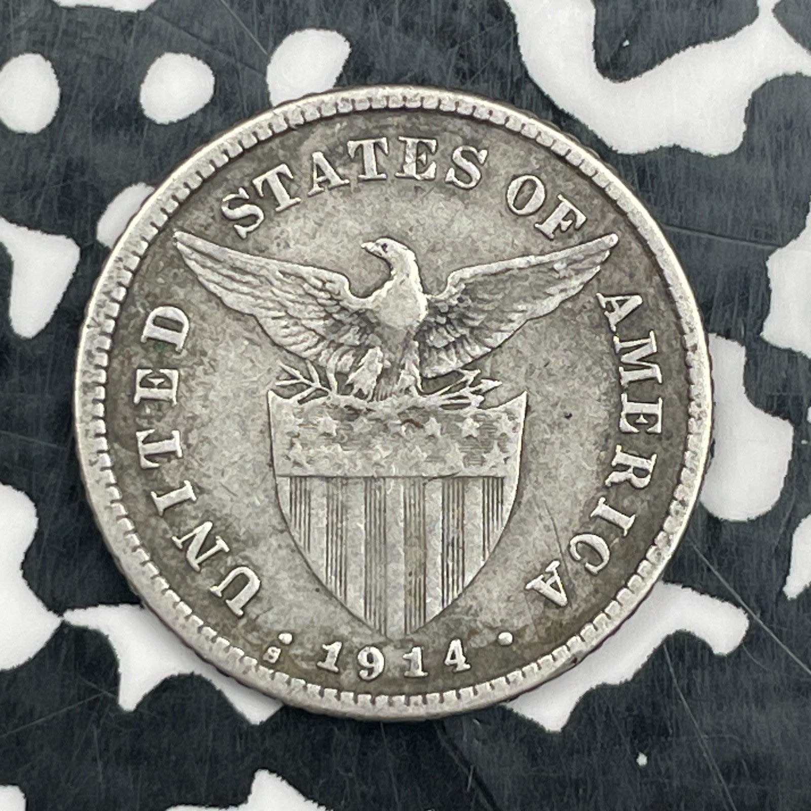 1914-S U.S. Philippines 20 Centavos Lot#N3571 Silver! Key Date!
