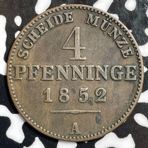 1852-A Germany Prussia 4 Pfennig Lot#E4219