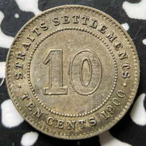 1900 Straits Settlements 10 Cents Lot#JM8993 Silver! Nice!