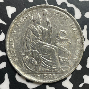 1927 Peru 1/2 Sol Half Sol Lot#T1726 Silver!