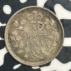 1891 Canada 5 Cents Lot#T2275 Silver! Nice!