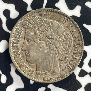 1888-A France 1 Franc Lot#T8654 Silver! Nice!