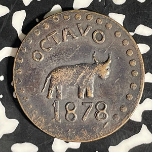 1878 Mexico Cocula 1/8 Peso Token Lot#JM9246 Very Scarce!