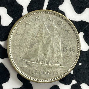 1948 Canada 10 Cents Lot#C1214 Silver! Better Date