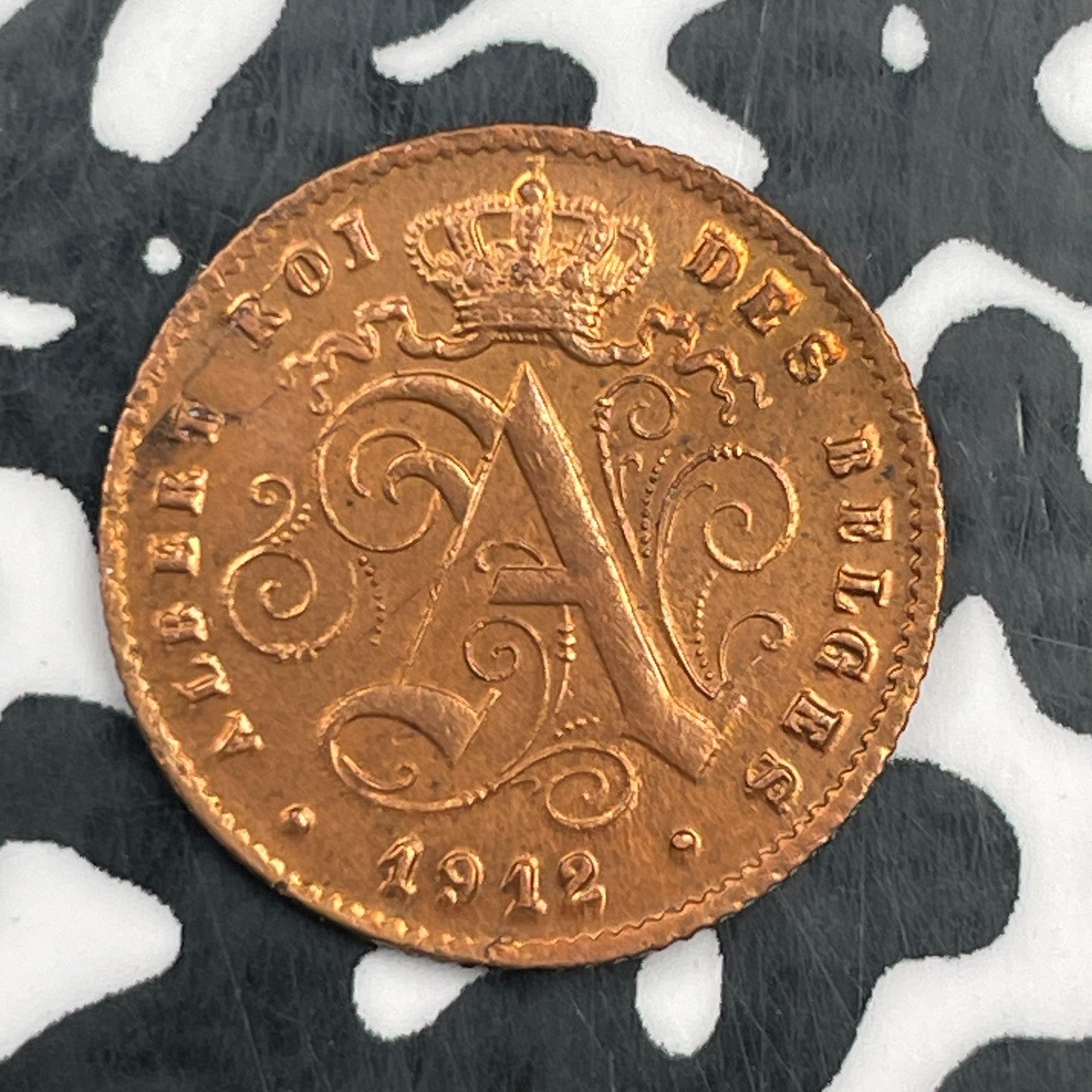 1912 Belgium 1 Centime Lot#N0808 High Grade! Beautiful! KM#76