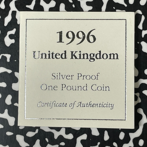 1996 Great Britain £1 Pound Lot#B2549 Silver! Proof! W/ Box & C.O.A.