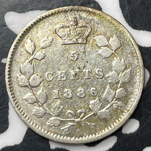 1886 Canada 5 Cents Lot#T2251 Silver!