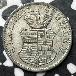 1858-B Germany Oldenburg 1 Groschen Lot#D7082 Silver! Nice! KM#194