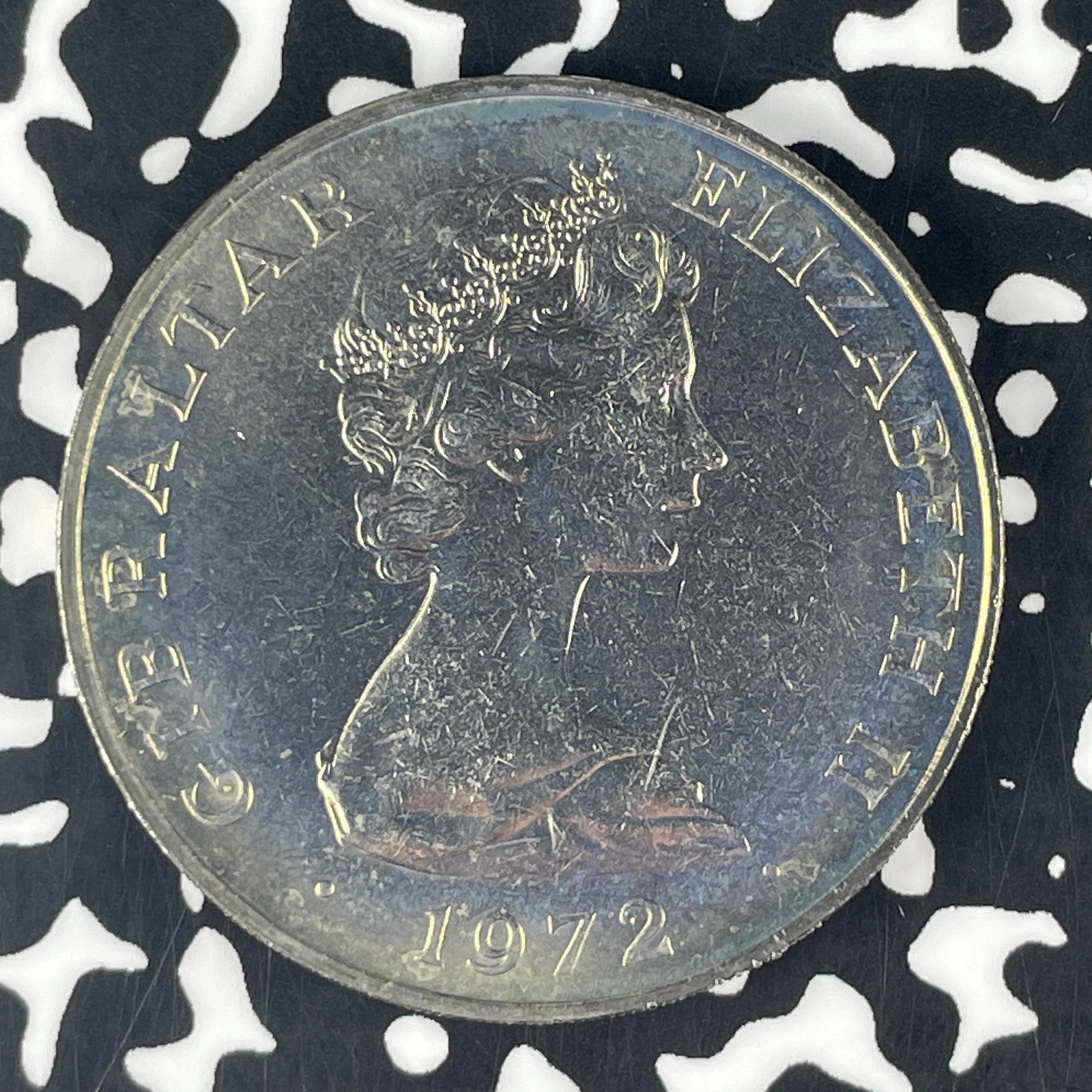 1972 Gibraltar 25 Pence Lot#F1690 High Grade! Beautiful!