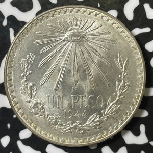 1944 Mexico 1 Peso Lot#E5022 Silver! High Grade! Beautiful!