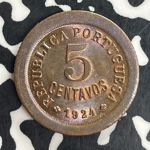1924 Portugal 5 Centavos Lot#T8203 High Grade! Beautiful!