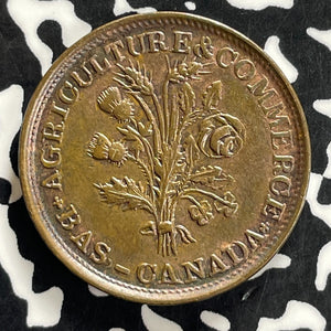 (1838) Lower Canada Boquet Sou 1/2 Penny Token Lot#JM0163 High Grade! LC-33a1