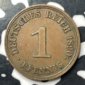 1890-G Germany 1 Pfennig Lot#E8999 Better Date