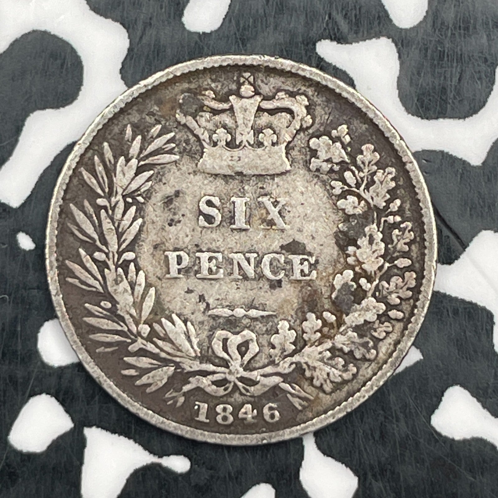 1846 Great Britain 6 Pence Sixpence Lot#N1070 Silver!