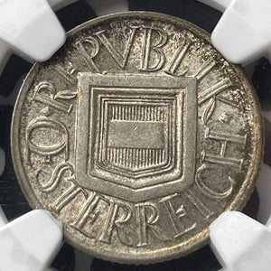 1925 Austria 1/2 Schilling NGC MS65 Lot#G8794 Silver! Gem BU!