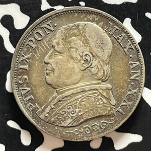 1866 Papal States 1 Lira Lot#T5449 Silver!