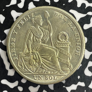 1926 Peru 1 Sol Lot#C0992 Large Silver! High Grade! Beautiful!