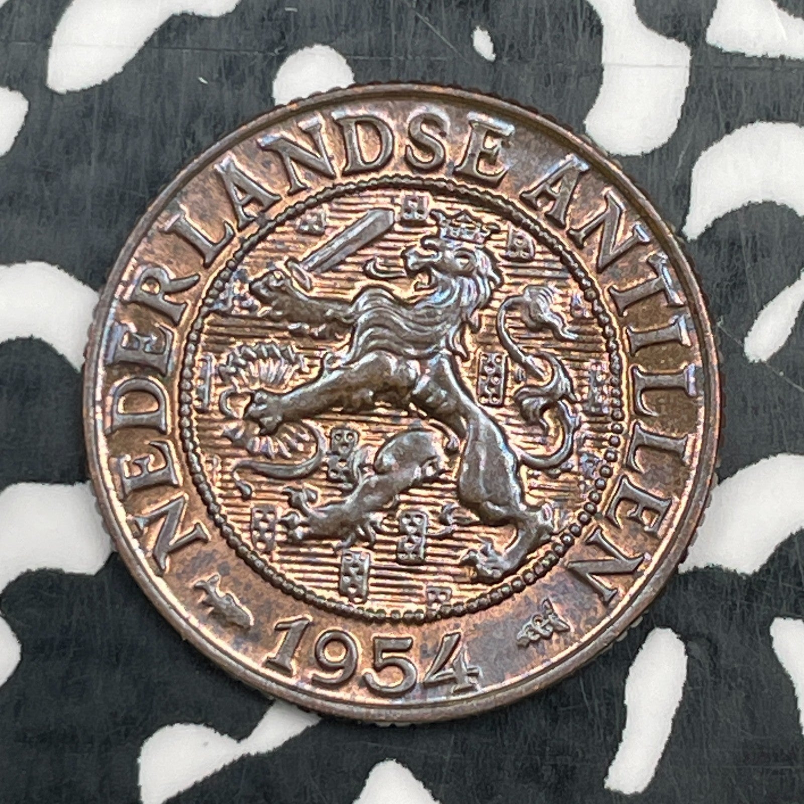 1954 Netherlands Antilles 1 Cent Lot#N1538 High Grade! Beautiful!