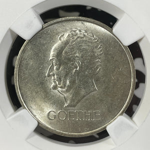 1932-D Germany Goethe 3 Mark NGC MS62 Lot#G9924 Silver! Nice UNC!